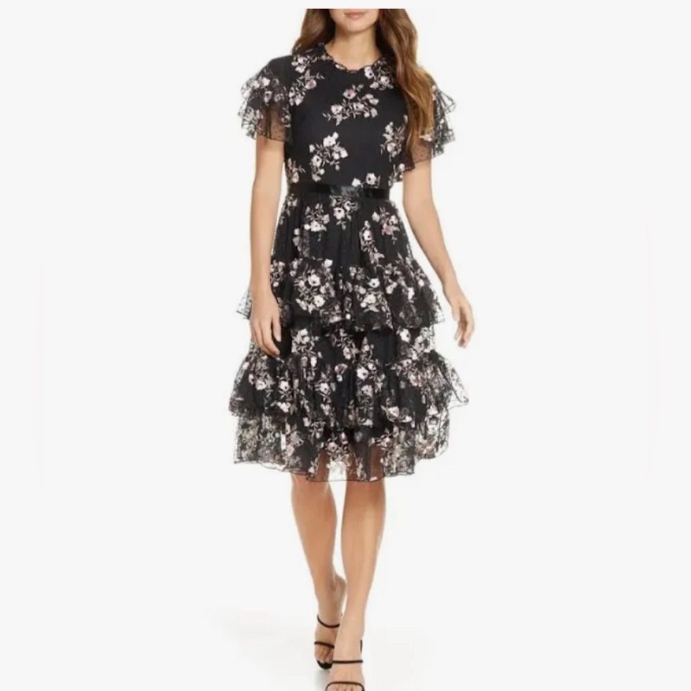 Rachel Parcell tiered floral party dress size large